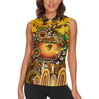 Personalised NAIDOC Week 2025 Hawks Football Women Sleeveless Polo Shirt Aboriginal Dot Painting