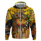 Personalised NAIDOC Week 2025 Hawks Football Zip Hoodie Aboriginal Dot Painting
