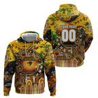 Personalised NAIDOC Week 2025 Hawks Football Zip Hoodie Aboriginal Dot Painting