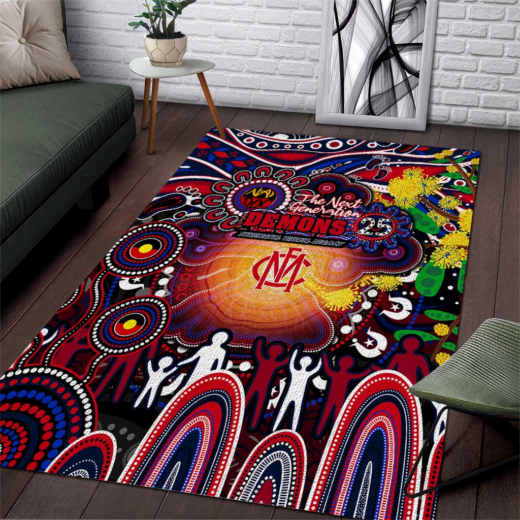 NAIDOC Week 2025 Demons Football Area Rug Aboriginal Dot Painting