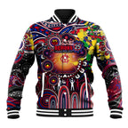 Personalised NAIDOC Week 2025 Demons Football Baseball Jacket Aboriginal Dot Painting