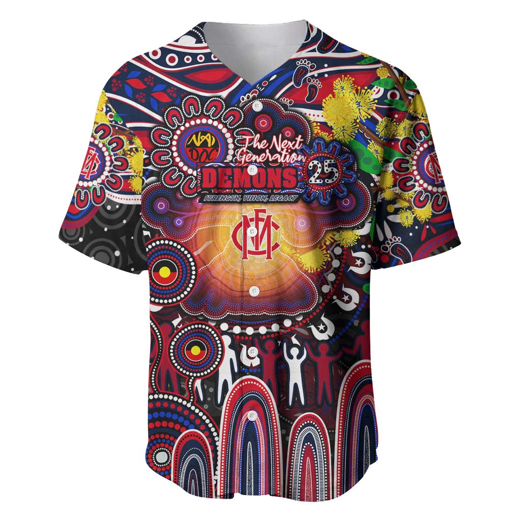 Personalised NAIDOC Week 2025 Demons Football Baseball Jersey Aboriginal Dot Painting