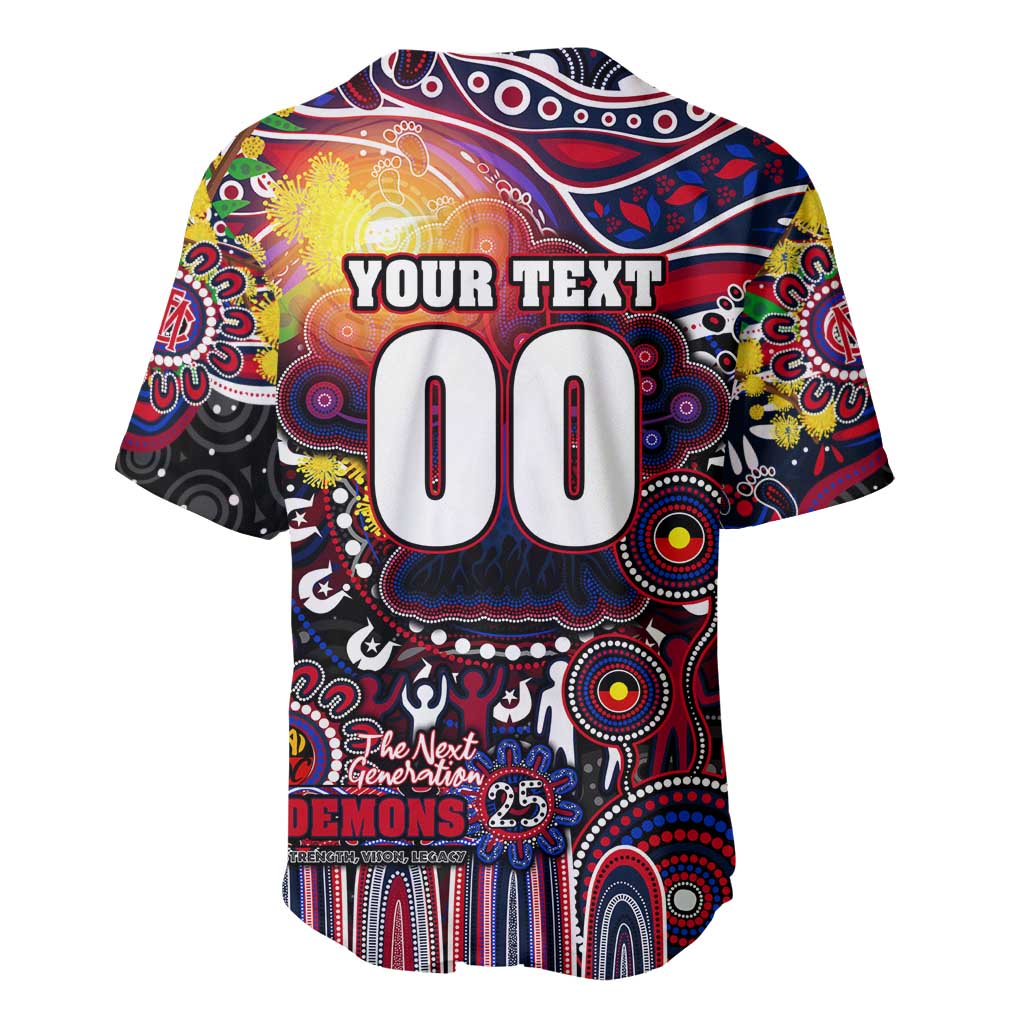 Personalised NAIDOC Week 2025 Demons Football Baseball Jersey Aboriginal Dot Painting
