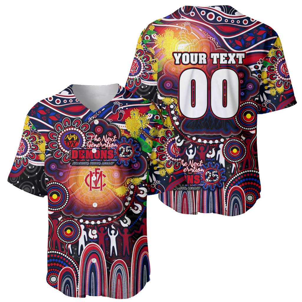 Personalised NAIDOC Week 2025 Demons Football Baseball Jersey Aboriginal Dot Painting