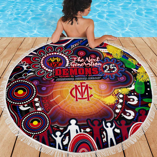 NAIDOC Week 2025 Demons Football Beach Blanket Aboriginal Dot Painting
