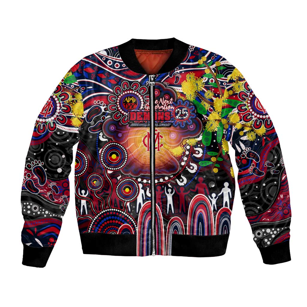 Personalised NAIDOC Week 2025 Demons Football Bomber Jacket Aboriginal Dot Painting