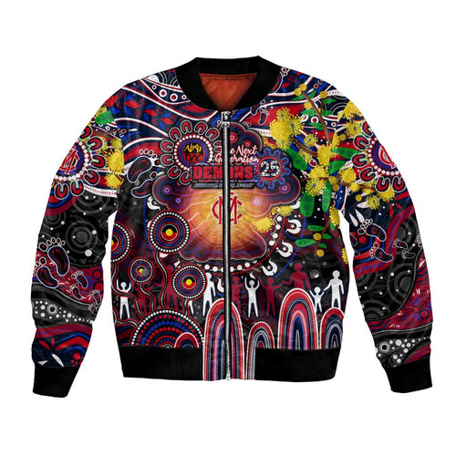 Personalised NAIDOC Week 2025 Demons Football Bomber Jacket Aboriginal Dot Painting
