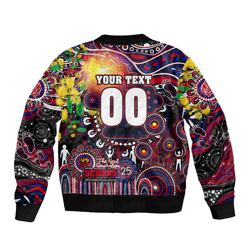 Personalised NAIDOC Week 2025 Demons Football Bomber Jacket Aboriginal Dot Painting