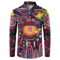 Personalised NAIDOC Week 2025 Demons Football Button Sweatshirt Aboriginal Dot Painting