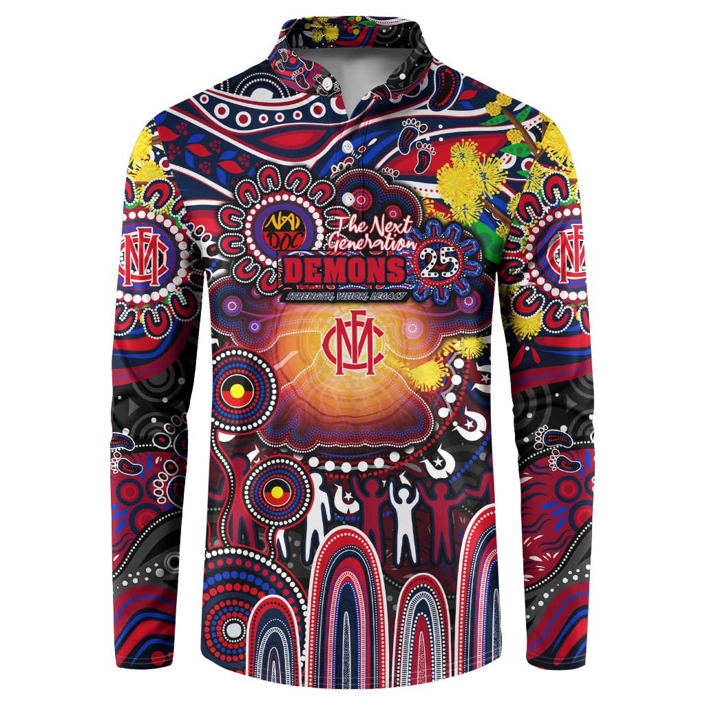 Personalised NAIDOC Week 2025 Demons Football Button Sweatshirt Aboriginal Dot Painting