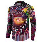 Personalised NAIDOC Week 2025 Demons Football Button Sweatshirt Aboriginal Dot Painting