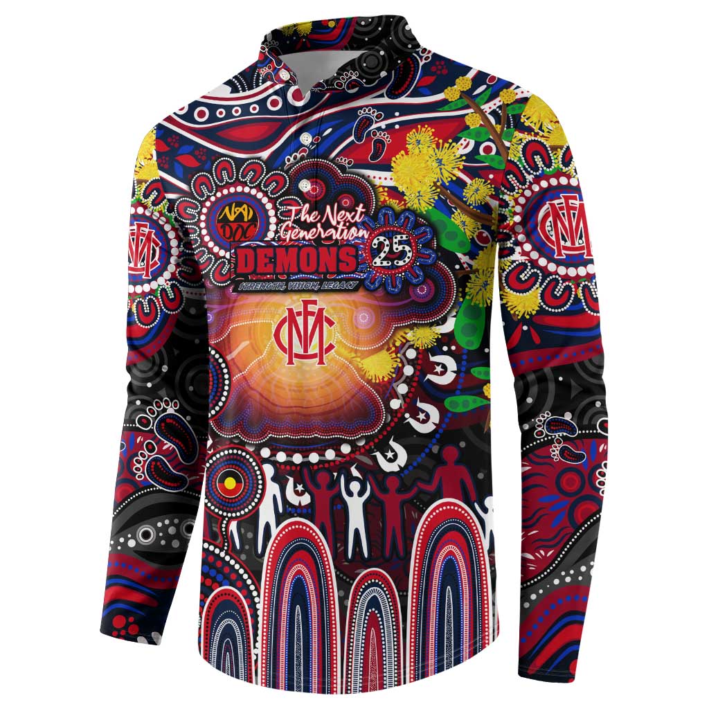 Personalised NAIDOC Week 2025 Demons Football Button Sweatshirt Aboriginal Dot Painting