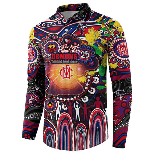 Personalised NAIDOC Week 2025 Demons Football Button Sweatshirt Aboriginal Dot Painting