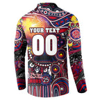 Personalised NAIDOC Week 2025 Demons Football Button Sweatshirt Aboriginal Dot Painting