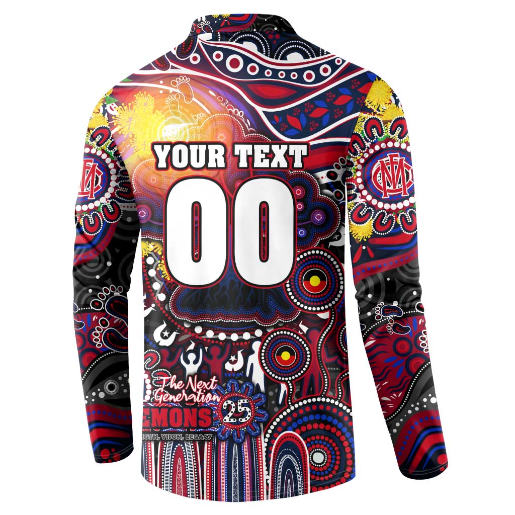 Personalised NAIDOC Week 2025 Demons Football Button Sweatshirt Aboriginal Dot Painting