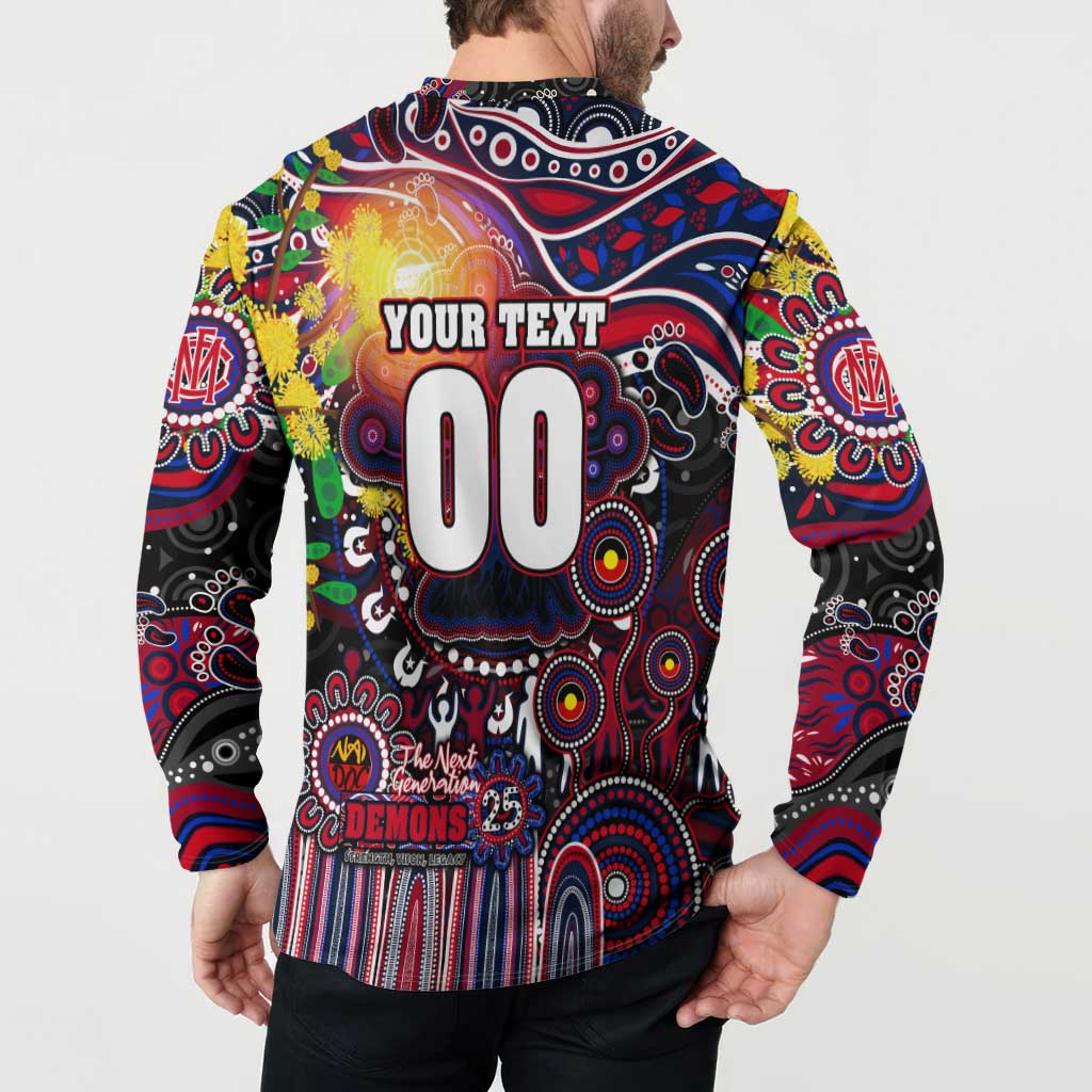 Personalised NAIDOC Week 2025 Demons Football Button Sweatshirt Aboriginal Dot Painting