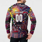 Personalised NAIDOC Week 2025 Demons Football Button Sweatshirt Aboriginal Dot Painting