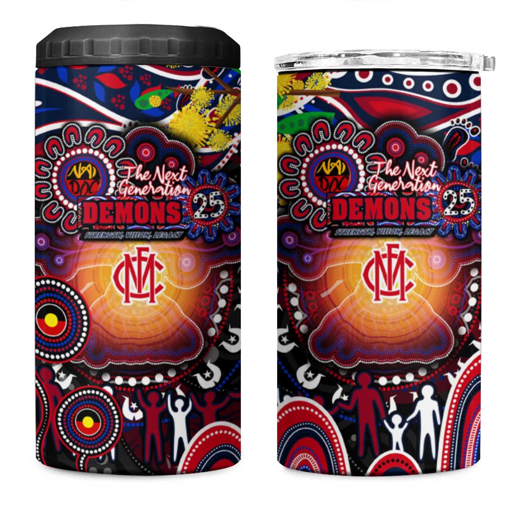 NAIDOC Week 2025 Demons Football 4 in 1 Can Cooler Tumbler Aboriginal Dot Painting