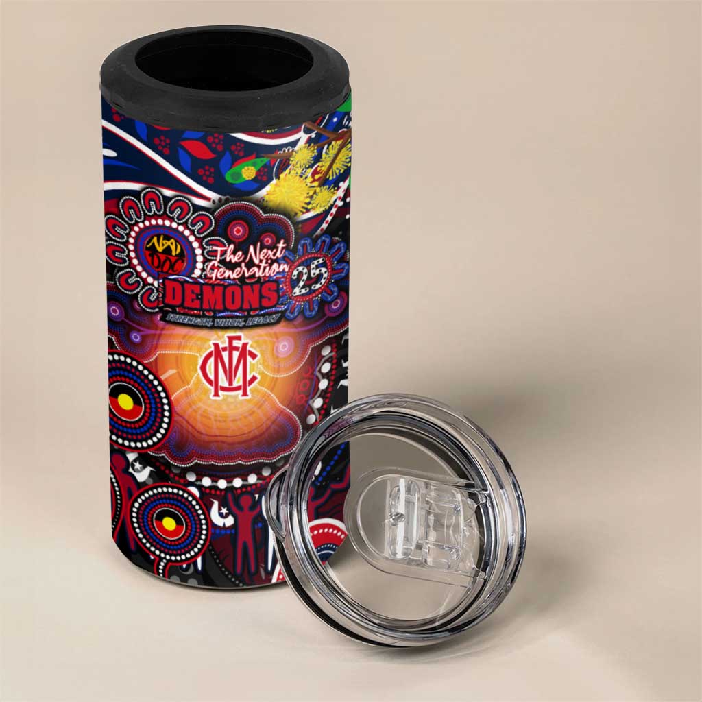 NAIDOC Week 2025 Demons Football 4 in 1 Can Cooler Tumbler Aboriginal Dot Painting