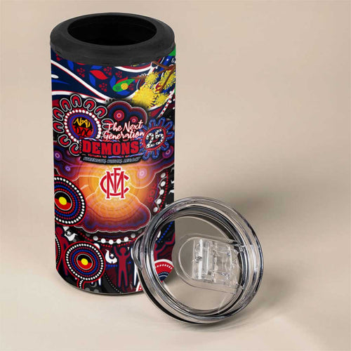 NAIDOC Week 2025 Demons Football 4 in 1 Can Cooler Tumbler Aboriginal Dot Painting