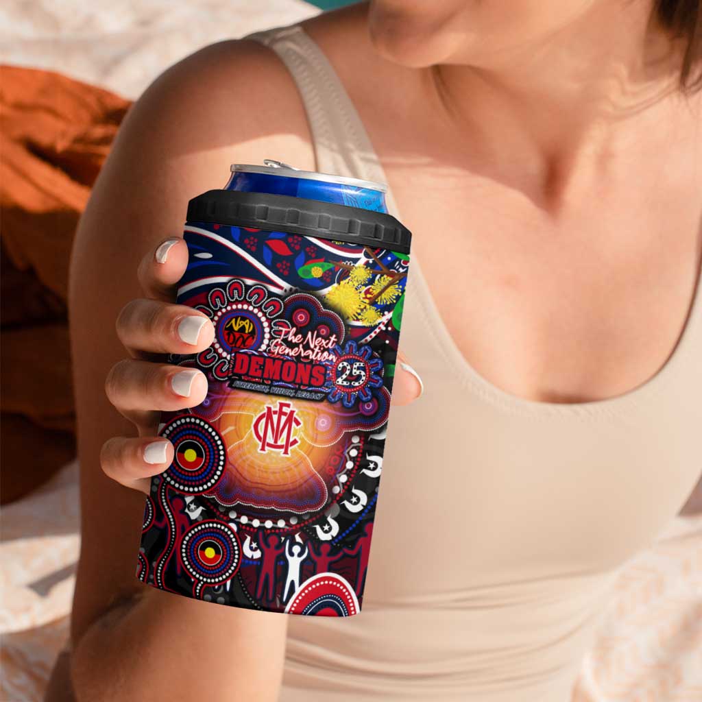 NAIDOC Week 2025 Demons Football 4 in 1 Can Cooler Tumbler Aboriginal Dot Painting