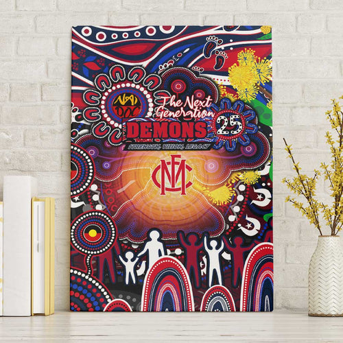 NAIDOC Week 2025 Demons Football Canvas Wall Art Aboriginal Dot Painting