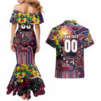 Personalised NAIDOC Week 2025 Demons Football Couples Matching Mermaid Dress and Hawaiian Shirt Aboriginal Dot Painting