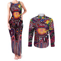 Personalised NAIDOC Week 2025 Demons Football Couples Matching Tank Maxi Dress and Long Sleeve Button Shirt Aboriginal Dot Painting