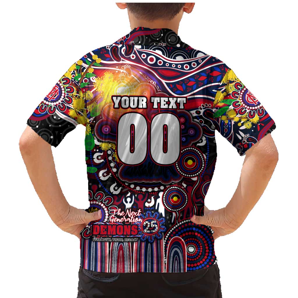 Personalised NAIDOC Week 2025 Demons Football Family Matching Mermaid Dress and Hawaiian Shirt Aboriginal Dot Painting
