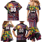 Personalised NAIDOC Week 2025 Demons Football Family Matching Mermaid Dress and Hawaiian Shirt Aboriginal Dot Painting