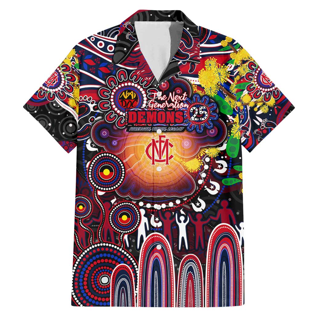 Personalised NAIDOC Week 2025 Demons Football Family Matching Mermaid Dress and Hawaiian Shirt Aboriginal Dot Painting