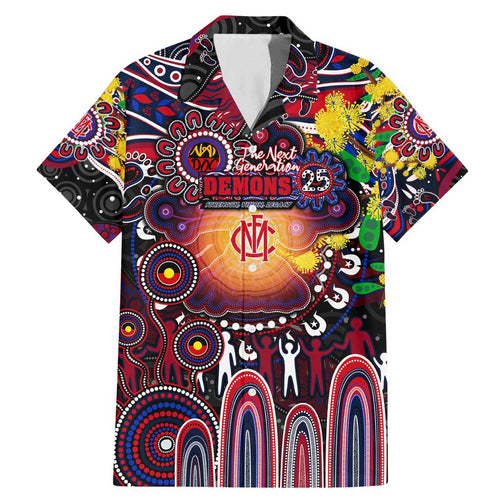 Personalised NAIDOC Week 2025 Demons Football Family Matching Mermaid Dress and Hawaiian Shirt Aboriginal Dot Painting