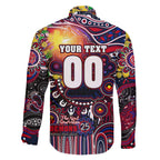 Personalised NAIDOC Week 2025 Demons Football Family Matching Off The Shoulder Long Sleeve Dress and Hawaiian Shirt Aboriginal Dot Painting
