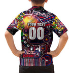 Personalised NAIDOC Week 2025 Demons Football Family Matching Off Shoulder Maxi Dress and Hawaiian Shirt Aboriginal Dot Painting