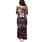 Personalised NAIDOC Week 2025 Demons Football Family Matching Puletasi and Hawaiian Shirt Aboriginal Dot Painting