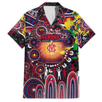 Personalised NAIDOC Week 2025 Demons Football Family Matching Short Sleeve Bodycon Dress and Hawaiian Shirt Aboriginal Dot Painting