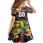 Personalised NAIDOC Week 2025 Demons Football Family Matching Summer Maxi Dress and Hawaiian Shirt Aboriginal Dot Painting