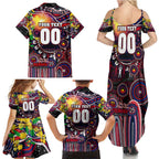 Personalised NAIDOC Week 2025 Demons Football Family Matching Summer Maxi Dress and Hawaiian Shirt Aboriginal Dot Painting