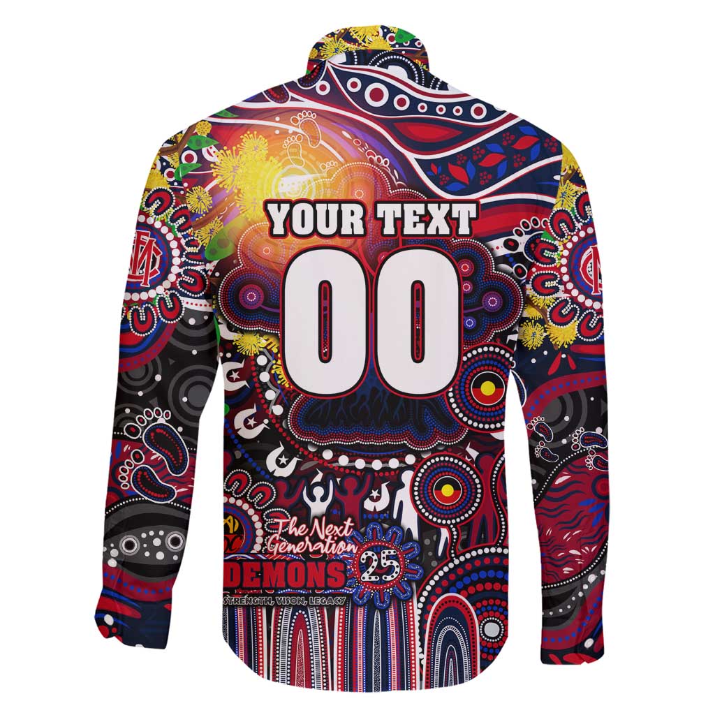 Personalised NAIDOC Week 2025 Demons Football Family Matching Summer Maxi Dress and Hawaiian Shirt Aboriginal Dot Painting