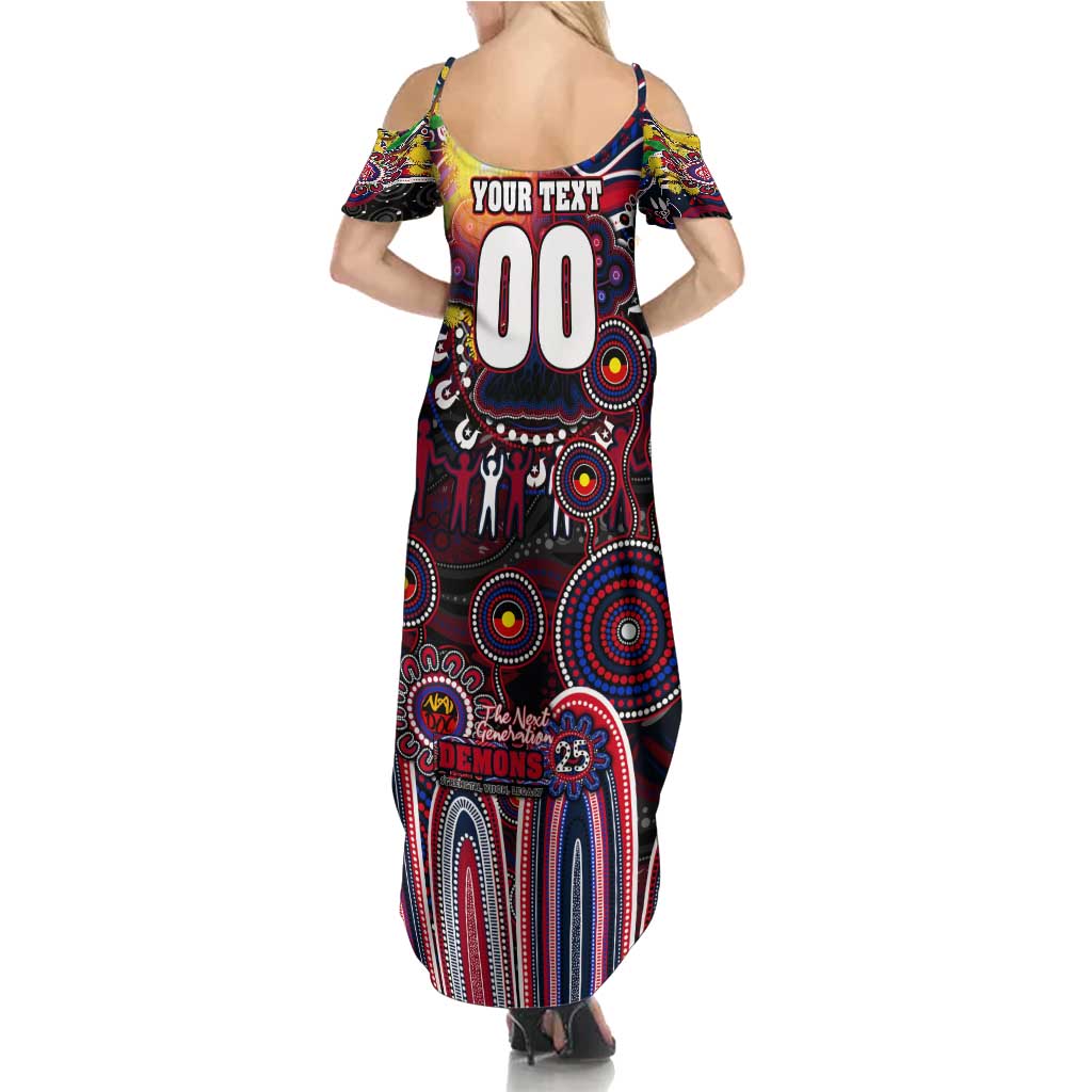 Personalised NAIDOC Week 2025 Demons Football Family Matching Summer Maxi Dress and Hawaiian Shirt Aboriginal Dot Painting