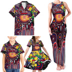 Personalised NAIDOC Week 2025 Demons Football Family Matching Tank Maxi Dress and Hawaiian Shirt Aboriginal Dot Painting