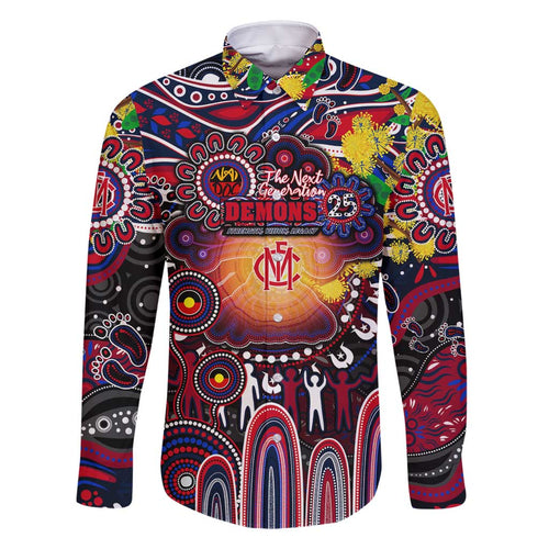 Personalised NAIDOC Week 2025 Demons Football Family Matching Tank Maxi Dress and Hawaiian Shirt Aboriginal Dot Painting