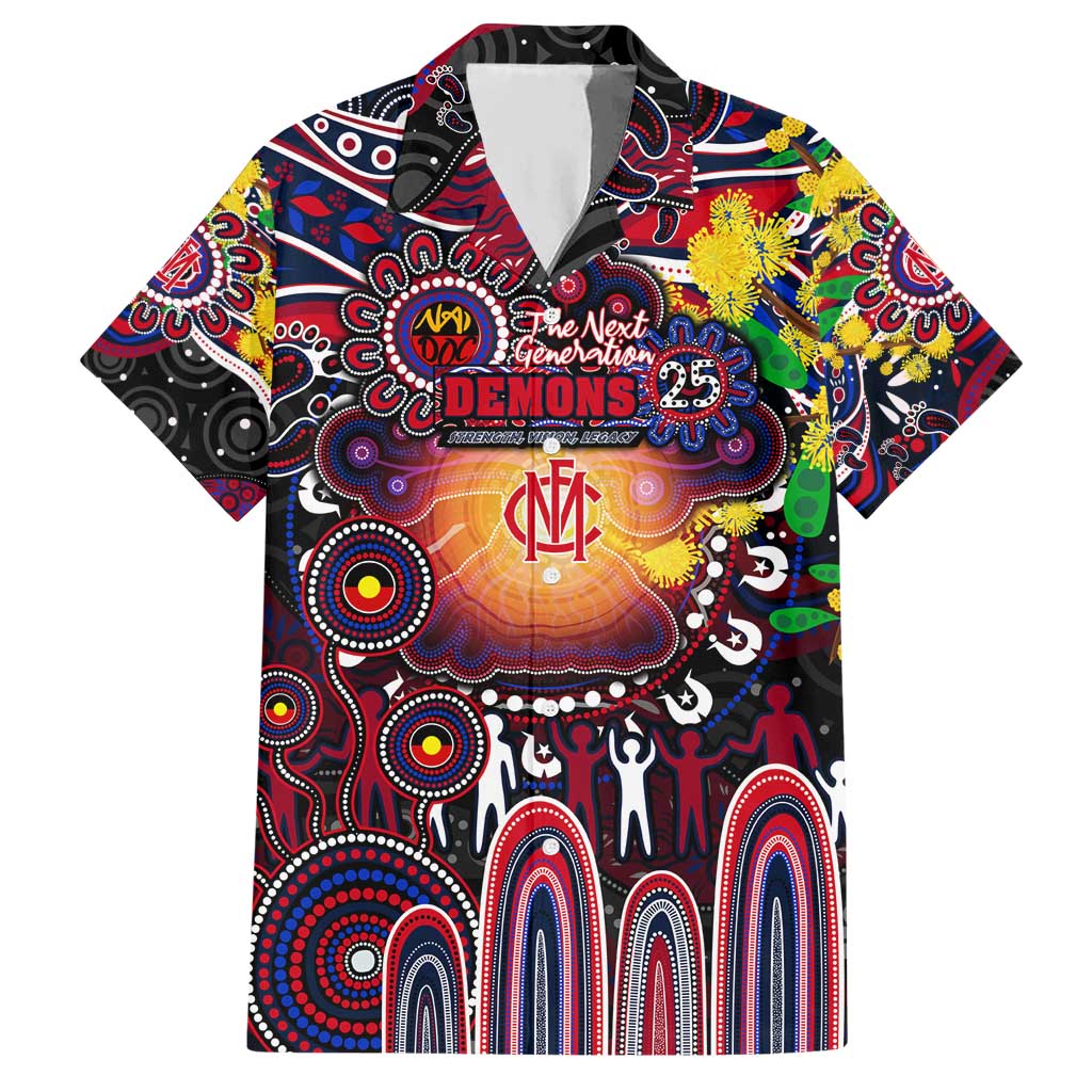 Personalised NAIDOC Week 2025 Demons Football Hawaiian Shirt Aboriginal Dot Painting