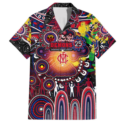 Personalised NAIDOC Week 2025 Demons Football Hawaiian Shirt Aboriginal Dot Painting