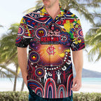 Personalised NAIDOC Week 2025 Demons Football Hawaiian Shirt Aboriginal Dot Painting