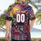 Personalised NAIDOC Week 2025 Demons Football Hawaiian Shirt Aboriginal Dot Painting
