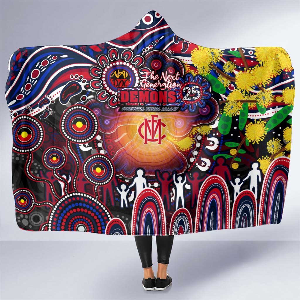 NAIDOC Week 2025 Demons Football Hooded Blanket Aboriginal Dot Painting