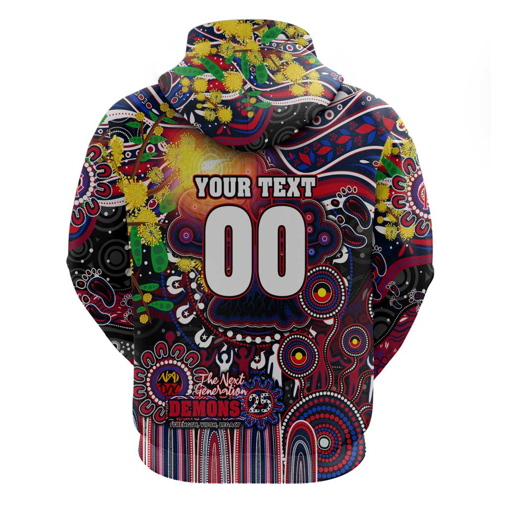 Personalised NAIDOC Week 2025 Demons Football Hoodie Aboriginal Dot Painting