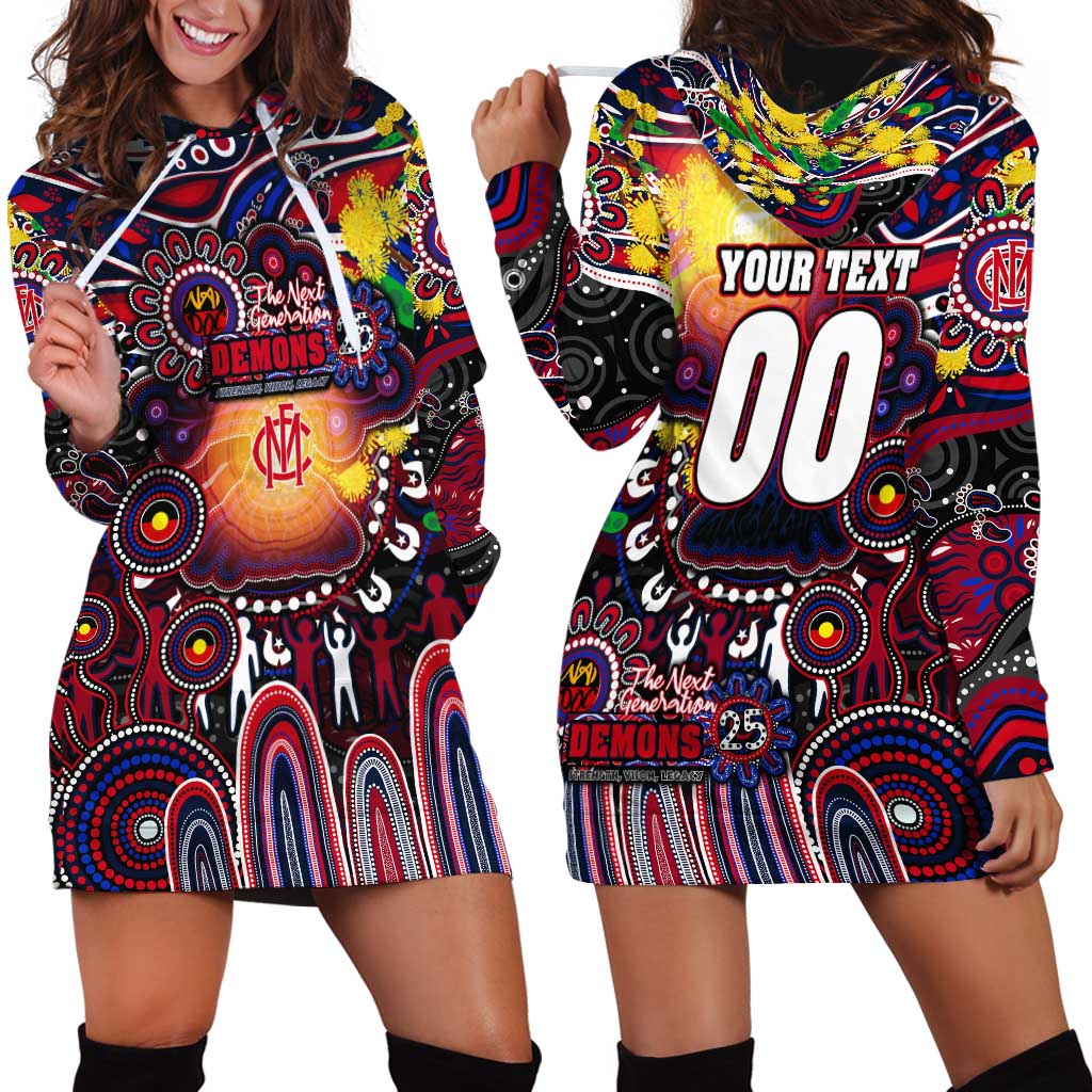 Personalised NAIDOC Week 2025 Demons Football Hoodie Dress Aboriginal Dot Painting