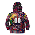 Personalised NAIDOC Week 2025 Demons Football Kid Hoodie Aboriginal Dot Painting